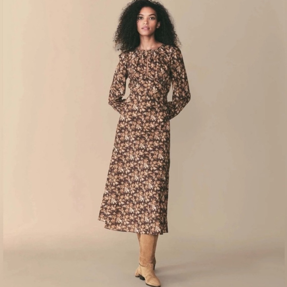 Doen NWT Ginetta Maxi dress brown leaves - Size Large